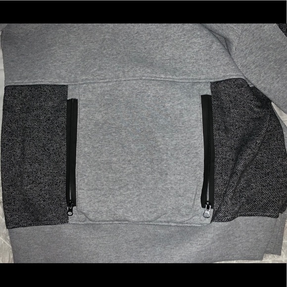 Grey (Gray) Cowl Neck Hoodie Sweatshirt - Picture 4 of 6